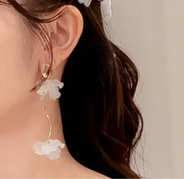 브라이덜 비즈 귀걸이 플라워 골드