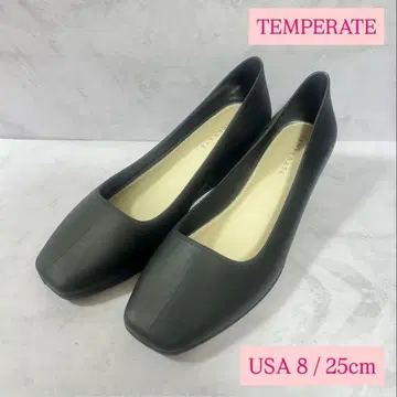 미사용급 TEMPERATE 템파레잇 레인 펌프스 웨지솔 블랙
