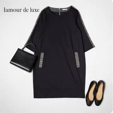 J9 lamour de luxe 바이컬러 트위드 절개 원피스