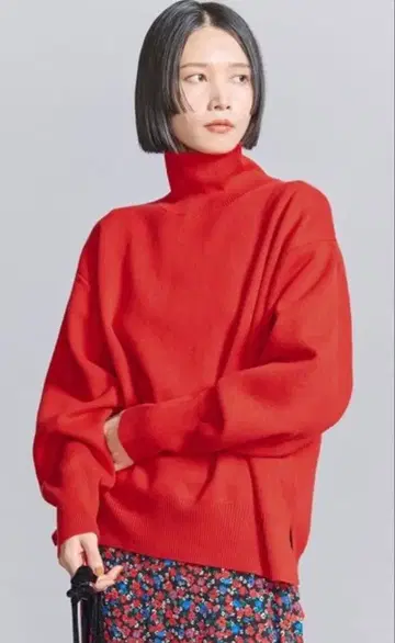 BEAUTY&YOUTH 코튼 캐시미어 터틀 니트