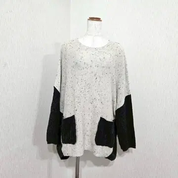 Dgy 컬러 디자인 니트 풀오버 ( M ) 투톤 바이컬러