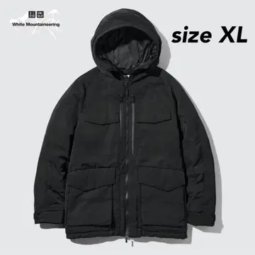 유니클로 화이트 마운티니어링 하이브리드 다운 오버사이즈 파카 XL