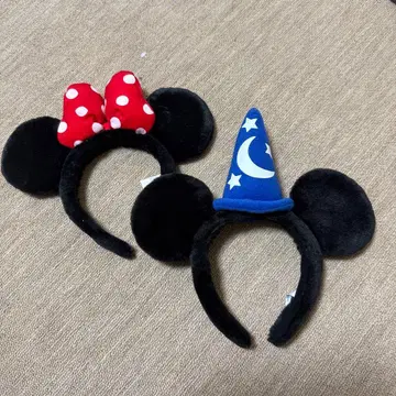 디즈니랜드 미키 미니 페어 머리띠