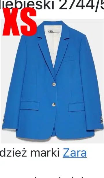 [ XS 사이즈 ] ZARA 여성용 블루 테일러드 자켓