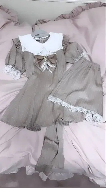 SecretHoney 요크 레이스 프릴 셋업