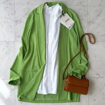 미사용 택 포함 정가 5만 L 이탈리아제 오트담 가운 그린 라임 그린