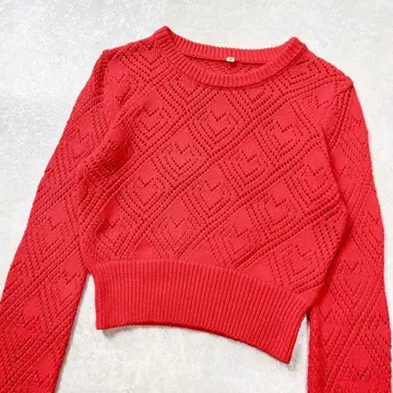 시루무린 sea room lynn 코튼 100% 하트 무늬 니트