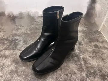 블랙 가죽 지퍼 부츠 XL