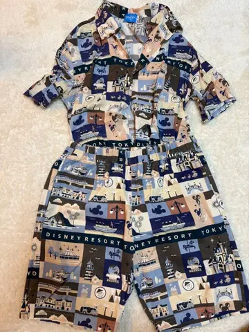 디즈니 리조트 알로하 셔츠 & 코튼 하프 팬츠 세트 사이즈 L