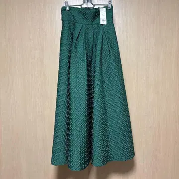 [택 포함 새상품 F] HARE 후쿠레 자카드 스커트 그린