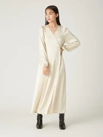 [ 새상품 ] FRAY I.D 카슈쿨 새틴 원피스