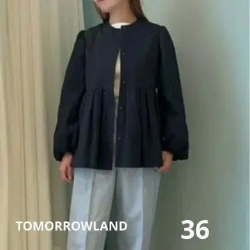 투모로우랜드 컬렉션 포원피케 페플럼 자켓 36 네이비