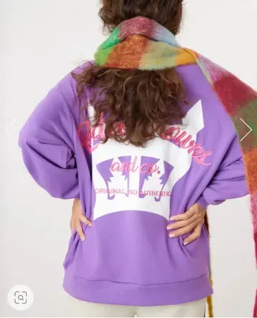 로데오 크라운 퍼플 오버 사이즈 트레이닝복 로고