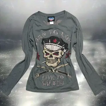 00s 해골 스컬 롱t 다크 코어 펑크 락 맥브링 y2k