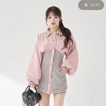 돌먼 슬림 스카잔 미니 원피스 핑크 Darich FREE