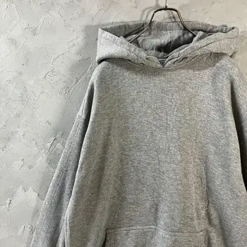 빈티지 후드티 풀오버 심플 무지 그레이 속기모 L IW2