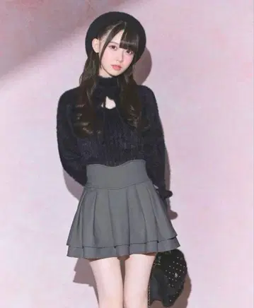 슬림 레그 트윌 스커트 그레이 슬림 레그 스커트