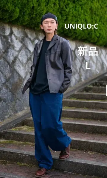 새상품 UNIQLO C 와이드 파라슈트 팬츠 데님 L