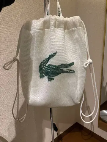 LACOSTE 메쉬 백팩 화이트