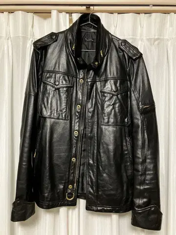 VIE HOMMES 블랙 가죽 자켓 사이즈:02