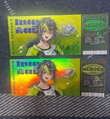 니지산지 이나미 라이 홀로그램 티켓풍 카드 홀로티켓 2세트