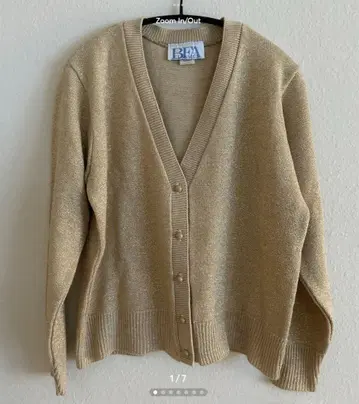 90s Y2K 골드 V넥 가디건 USA제 빈티지