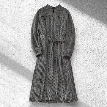 [ 피노레 ] 셔츠 원피스 도트 무늬 플리츠 스커트 백지퍼 11