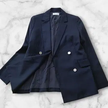 [ 새상품급 ] 플라스테 네이비 울 혼방 더블 자켓 XS 네이비