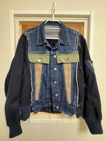 사카이 sacai 패치워크 디자인 데님 자켓