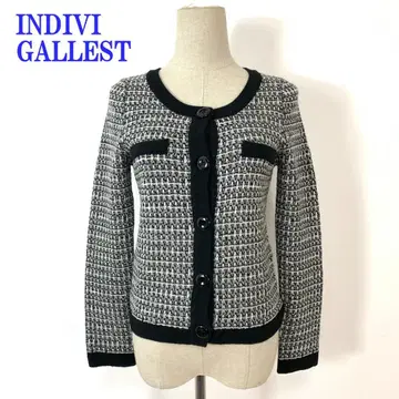 인디비 긴팔 가디건 블랙 울 아크릴 38 C4681