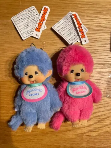 몽치치 COLORS 키체인 파랑 핑크 블루 마스코트 세트