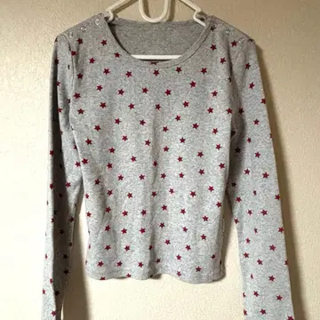 별 패턴 그레이 긴팔 상의 TinaJojun