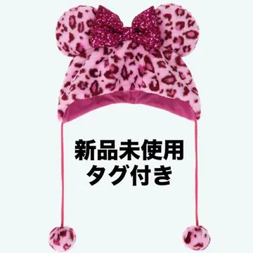 디즈니 팬캡 레오파드 무늬 미니 핑크
