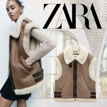 ZARA 무스탕 슬리브리스 자켓