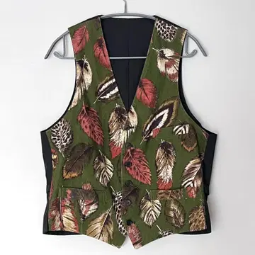 컨디션 최상! 폴스미스 남성용 코듀로이 리프 무늬 깃털 페더 베스트