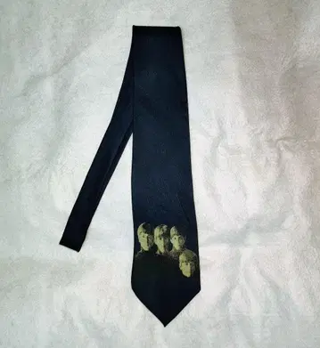 비틀즈 초 레어 The Beatles 실크 넥타이 블랙