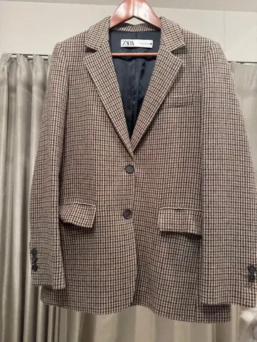 ZARA 체크 무늬 테일러드 자켓