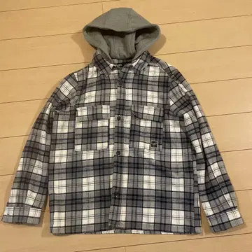 새상품 자라 ZARA 후드 도킹  체크 셔츠 자켓 오버 셔츠