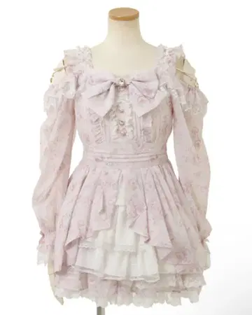 LIZLISA 리즈리사 로즈리본 쉬폰 셋업 핑크