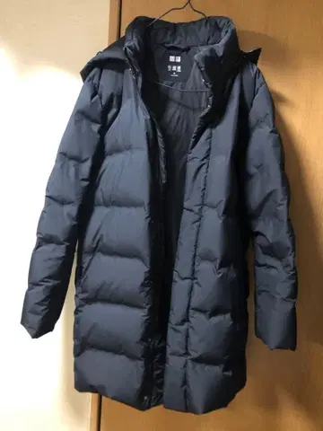UNIQLO 탈부착 가능한 후드 부착 다운 코트 자켓 M