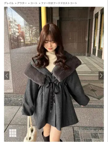 퍼 후드 드로스트 코트[kz576]