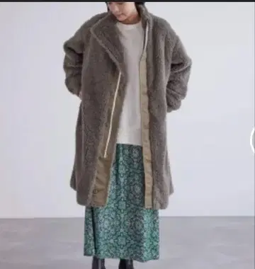 SALON adam et rope 보아 코트 그레이 여성 사이즈 프리