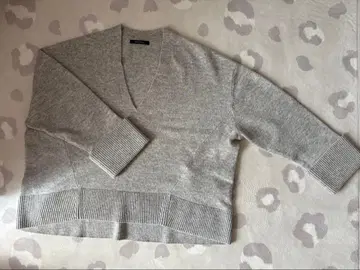 MACPHEE 캐시미어 혼방 그레이 V넥 스웨터 S 사이즈