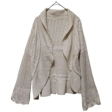 니트 가디건 겉옷 아이보리 시스루 니트 라메입 한국제