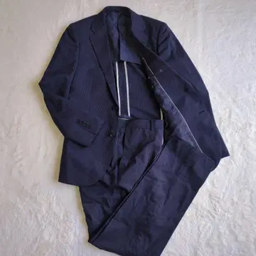 나노 유니버스 셋업 수트 스트라이프 1st Floor 네이비 남성용