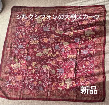 꽃무늬 버건디 스카프 새상품