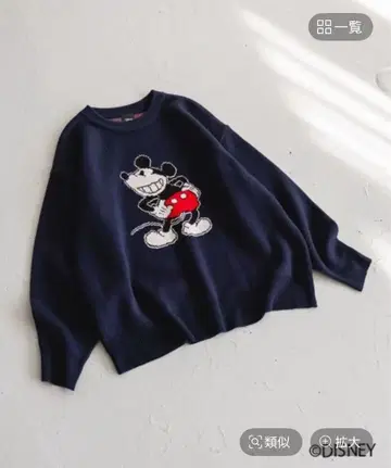 [ 새상품 ] 스튜디오 클립 미키마우스 자카드 니트 풀오버