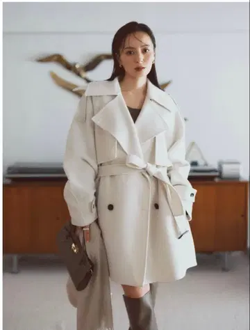 리버 울 미들 트렌치코트