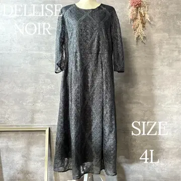 DELLISE NOIR 전체 레이스 롱 원피스 4L 빅 사이즈