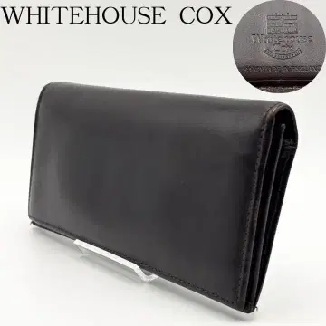 레어 화이트하우스콕스 이단 접이식 장지갑 다크 브라운 가죽 천연 가죽